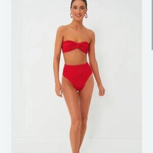 Hunza G - Jean Bandeau Bikini Set - Red One Size